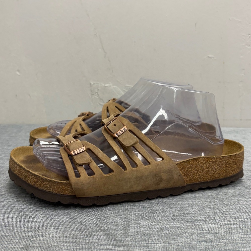 Birkenstock Granby Sandals Women Size 9 Brown Tobacco Nubuck Leather Multi-Strap